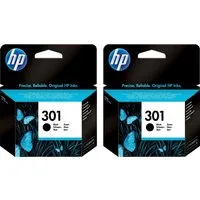 HP HP original Druckerpatrone 301 schwarz, Doppelpack Tintenpatrone (Spar-Set, original Druckerpatrone 301 Doppelpack CH561EE schwarz)