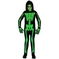 Widmann S.r.l. Kostüm Halloween Skelett Kinderkostüm, Schwarz Grün - UV