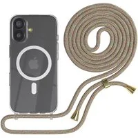 EAZY CASE Handykette mit Magsafe Hülle für Apple iPhone 17 6,3 Zoll, Hülle Smartphonekette für Unterwegs Klare Festivalhülle Bunte Kette