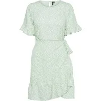 Vero Moda Shirtkleid Kurzes Mini Wickel VMHENNA (kurz) VMHENNA 2/4 O-NECK SHORT DRESS NOOS