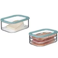 Mepal Vorratsdose Käse- und Wurstdosen-Set bis 4 Liter, luftdicht, Nordic Green, Styrol-Acrylnitril (SAN), Polyethylen (PE), Deckel mit Anti-Kondensationseinsatz, spülmaschinenfest
