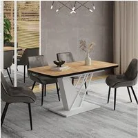 Vicco Esstisch Fenaro, Goldkraft Eiche/Weiß/Weiß, 120 x 80 cm ausziehbar (1-St)