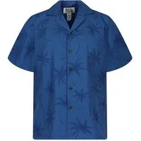 KY's Hawaiihemd "Palmshadow" Herren Kurzarm Baumwolle Kokosknöpfe Original Hawaii