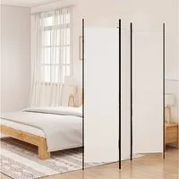 furnicato Raumteiler Paravent Weiß 150 x 200 cm mit 3 Paneelen, 1-tlg., Klappbarer Sichtschutz aus atmungsaktivem Stoff für das Schlafzimmer