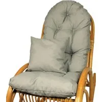 Rattani Polsterauflage Polster für Schaukelstuhl Liegestuhl 130x50x10 cm + Zierkissen 40x40, (Set Schaukelstuhlkissen + Zierkissen), Stoff Uni Living dunkelgrau . Viele weitere Farben lieferbar .