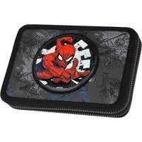 CoolPack Federmäppchen Etui XL, Marvel, Spider Man, mit 2 Reißverschlüssen, befüllt