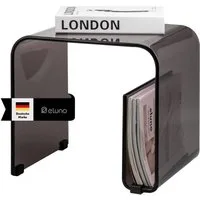 eluno Beistelltisch 2in1 aus Acryl mit Magazinhalter (1-St)