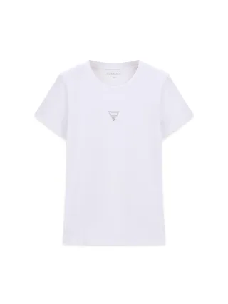 Guess - SS CN MINI STRASS TRIANGLE TEE Pure White - Gr. - S