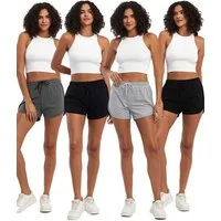 COMEOR Sporthose Kurze Hose Damen Sportshorts Laufshorts Sommer Hosen Trainingshose (4-tlg)