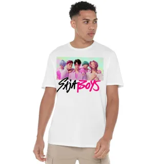 K-Pop Demon Hunters Unisex-Erwachsene Saja Boys Fotorahmen-T-Shirt (Weiß)