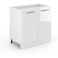 Vicco Unterschrank Fame-Line, Weiß Hochglanz/Weiß, 80 cm mit Regal, ohne Arbeitsplatte (1-St)