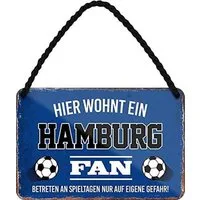 schilderkreis24 Metallschild Hier Wohnt ein Hamburg Fan