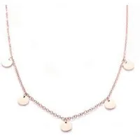 Kim Johanson Kette mit Anhänger Coins (1-tlg), mit 5 Edelstahl-Plättchen, verstellbar & modern