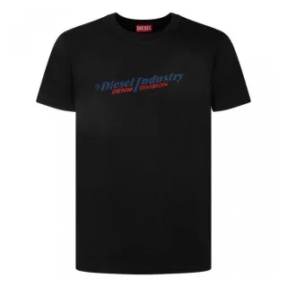 Diesel Unisex Erwachsenen Branchen Denim Division Logo T-Shirt (Schwarz)