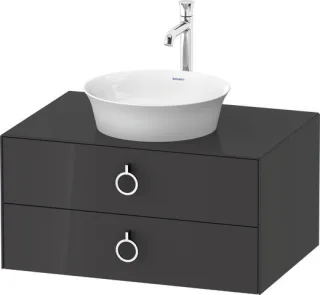 Duravit White Tulip Konsolenwaschtischunterbau wandhängend Graphit Hochglanz 800x550x408 mm - WT4990 WT49900H1H10010