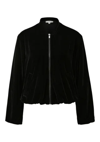 s.Oliver Red Label - Samtjacke mit Bomberkragen schwarz - Gr. - 38
