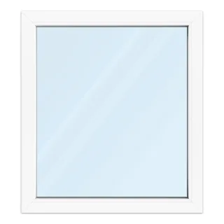 Fenster 90x100 cm, Kunststoff Profil aluplast IDEAL® 4000, Weiß, 900x1000 mm, einteilig festverglast, 2-fach Verglasung, individuell konfigurieren