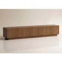 oleyluckidea TV-Schrank TV Lowboard mit Lamellentüren & großem Stauraum, Braun Breite 220 cm