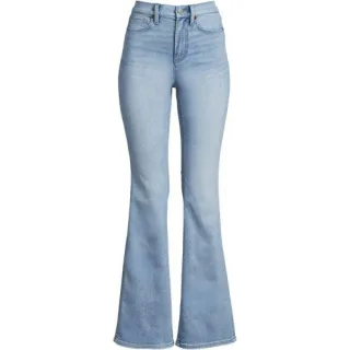Skinny Fit Recover Schlagjeans High Waist in Plus-Größe, Damen, size: plus, Blau, Baumwolle/Elasthan/Polyester, by Lands' End