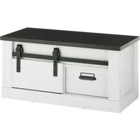 Home affaire Sitzbank SHERWOOD, modernes Holz Dekor, mit Scheunentorbeschlag aus Metall, Breite 93 cm