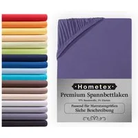 Hometex Premium Textiles Spannbettlaken Premium Boxspringbett Spannbetttuch ideal für Wasserbett und Matratzen, Jersey, Gummizug: Rundumgummizug, Spannbettlaken Premium Qualität 190 g/m², Gekämmte Baumwolle