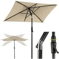 Sekey Sonnenschirm Rechteckig Marktschirm Neigbar mit Kurbel Sonnenschirm Groß, LxB: 300x200 cm, Sonnenschirm 300 x 200 cm, Gartenschirm Outdoor Wetterfest, Knickbar