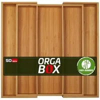 SO-TECH® Besteckeinsatz ORGA-BOX® III Universal Bambus Besteckkasten verstellbar (1 St), geölt, 3 - 5 Fächer, Breite 350 - 580 x Tiefe 470 mm