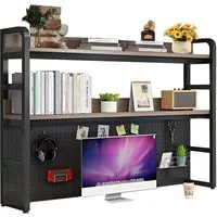 GarveeMore Mehrzweckregal Schreibtischregal, 3-stöckiger Schreibtisch,Metallregal,belastbar bis zu 50 kg,95x25x93cm