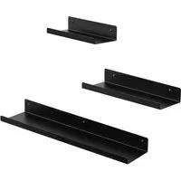EUGAD Wandregal, Set 3-tlg., schwebendes Regal aus Metall schwarz