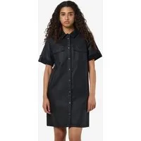 Noisy may Jeanskleid NMNEW SIGNE S/S COATED DENIM DRESS NOOS im Leder-Look
