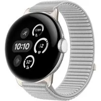 Wigento Smartwatch-Armband Für Google Pixel Watch 4 / 3 / 2 / 1 41mm Nylon Armband Klett Grau, Klettverschluss, Metallanschluss