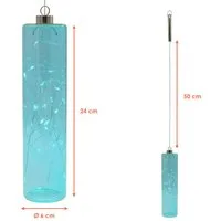 Spetebo LED Pendelleuchte Glas - 24 x 6 cm, mit Timer, LED fest integriert, warm weiß, Hängelampe Batterie betrieben