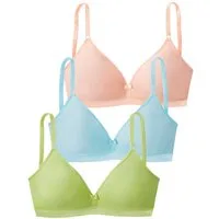 petite fleur by Lascana Bralette-BH (Packung, 3 Stück) ohne Bügel aus Baumwolle, Basic, bequemer BH