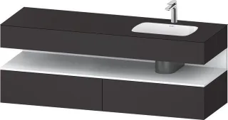 Duravit Qatego Einbauwaschtisch mit Konsolenwaschtischunterbau Graphit Supermatt 1600x550x600 mm - Q QA4796018800010