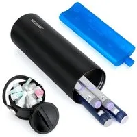 LuxusKollektion Kühltasche Kühltasche Insulin Pen 48h Kühlakku TSA Schwarz Isl_cup_schwarz