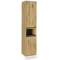 Vicco Hochschrank Viola, Artisan/Grau, 38 x 170 cm mit 2 Türen (1-St)