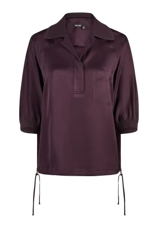 Marc Aurel - Poloshirt mit Strickkragen plum - Gr. - 34