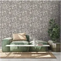 A.S. Création Vliestapete 3D-Optik Natur Stein Mauer Wand Grau Dunkelgrau 3893-36 Terra