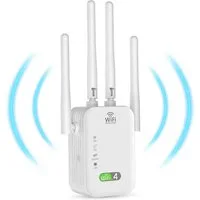 Athlix WLAN-Repeater 1200 MBit/s 5GHz Signalverstärker WiFi Booster Extender WLAN-Repeater, Booster Extender WLAN-Repeater, 2 Lan-Anschlüsse