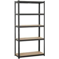Yaheetech Standregal 5-Stufiges Lagerregal 90 x 40 x 180cm, mit verstellbaren Einlegeböden & flexibler Konfiguration