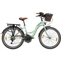 LUCHS Cityrad Feline Damenfahrrad 28 Zoll – Cityfahrrad Hollandrad – Citybike, 21 Gang SHIMANO, Frontkorb – Citybike für Alltag & Freizeit