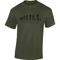 Baddery Print-Shirt Angel T-Shirt: "Angler Evolution" - Angler Geschenke, hochwertiger Siebdruck, aus Baumwolle