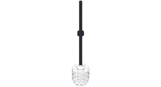 Giese WC Bürste, Stiel in schwarz matt, Bürstenkopf weiss, 81179-14 81179-14