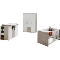Home affaire Babyzimmer-Komplettset Geert, (Set, 4-tlg., Kinderbett, Regal, Schrank, Wickelkommode), Made in Germany, mit Kinderbett, Regal, Schrank und Wickelkommode