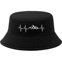 Neverless Fischerhut Anglerhut mit Print Bergliebe Baumwolle Bucket Hat Herren Damen