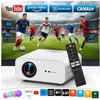 ZOOMCAT 2026 Neuer Smart Beamer 4K Heimkino mit Offiziell Netflix (Autofokus) Beamer (28000 lm, 3840x2160 px, Auto Fokus, Auto Trapezkorrektur, Auto Hindernisvermeidung)