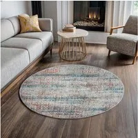 OTTO home Teppich Myrah, rund, Höhe: 8 mm, Kurzflor, modernes Design, pflegeleicht, Wohnzimmer