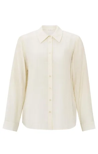 Yaya - Strukturierte Bluse beige - Gr. - 34