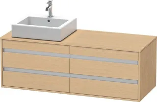 Duravit Ketho Konsolenwaschtischunterbau wandhängend Natur Eiche Matt 1400x550x496 mm - KT6657L3030 KT6657L3030