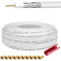 HB-DIGITAL Koaxialkabel Galaxy 135dB 4-Fach geschirmt Stahl Kupfer SAT-Kabel, (5000 cm), Besten Schutz gegen unerwünschte Funk-Störungen